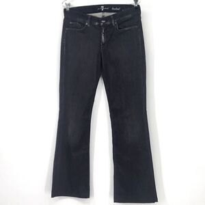 Seven 7 For All Mankind Jeans Size 28 Black Bootcut MidRise Crystal Embellished